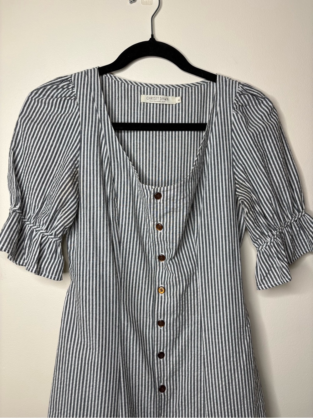 Christy Dawn The Lennon Dress In Pewter Stripe - Picture 5 of 7